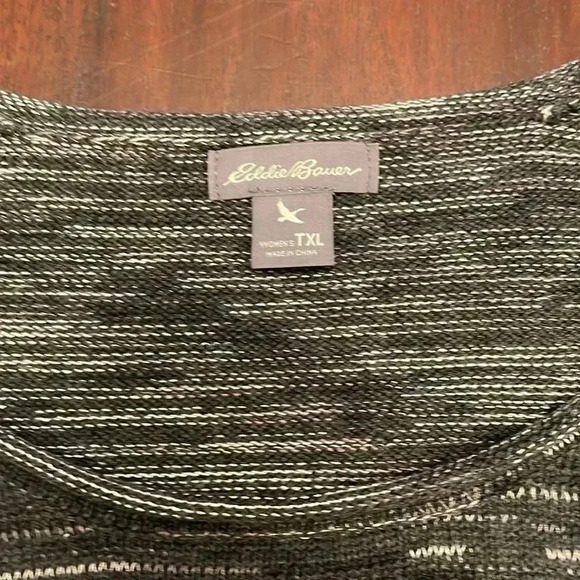 Eddie Bauer gray and white sweater size TXL - Picture 2 of 6